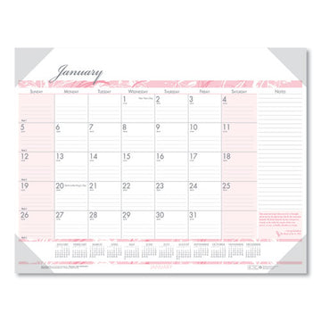 House of Doolittle™ Recycled Monthly Desk Pad Calendar, Breast Cancer Awareness Artwork, 18.5 X 13, Black Binding-corners,12-month(jan-dec): 2022 freeshipping - TVN Wholesale